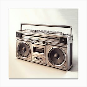 A Highly Detailed, Exquisite Illustration Of A Vintage Boombox Rendered In Precise Pencil Sketching, Showcasing Intricate Textures, Subtle Shading, And Delicate Linework, Evoking A Sense Of Nostalgia And Retro Charm Canvas Print