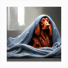 Red Setter In Bed Canvas Print