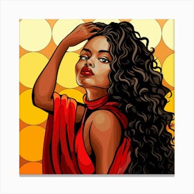 Pop Portrait Of African American Woman Canvas Print