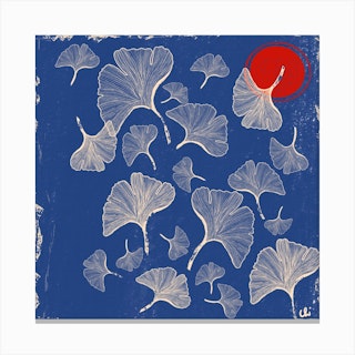 Gingko Flower Square Canvas Print