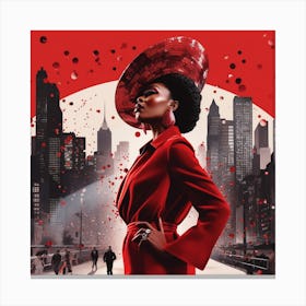 Woman In Red 10 Canvas Print