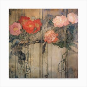 Suspended Peonies Canvas Print