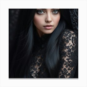 Black Haired Beauty Canvas Print
