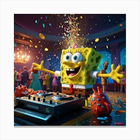 Spongebob Squarepants Party Canvas Print