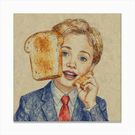 Boy With A Sandwich Canvas Print