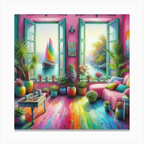 Colorful Living Room Canvas Print