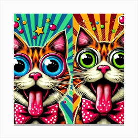 Two Cats With Glasses Canvas Print