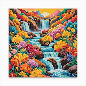 Waterfall Painting Canvas Print