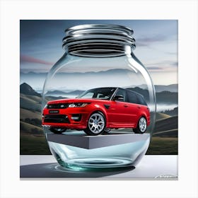 Range Rover In Jar 2 Canvas Print