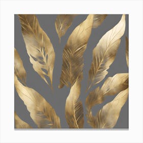 Gold Feathers Canvas Print