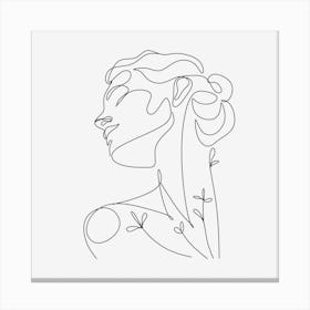 Woman Line Art Minimalist Art Canvas Print