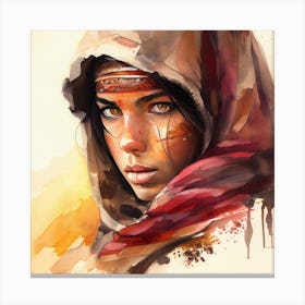 Watercolor Tuareg Woman #5 Canvas Print