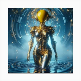 Futuristic Woman In Water 1 Canvas Print