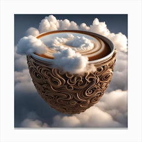 Coffee Cup In The Clouds Canvas Print