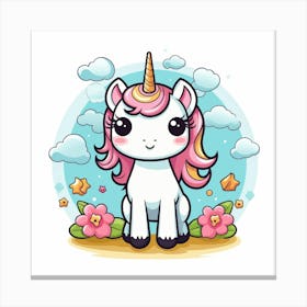 Unicorn With Rainbow Mane 8 Canvas Print