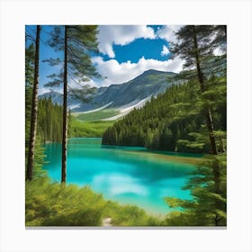 Blue Lake In The Mountains 9 Canvas Print