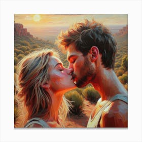 Kissing In The Desert Canvas Print