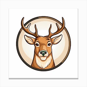 Deer Head In A Circle Canvas Print
