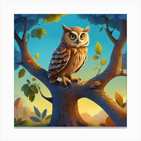 Owl In The Tree Canvas Print