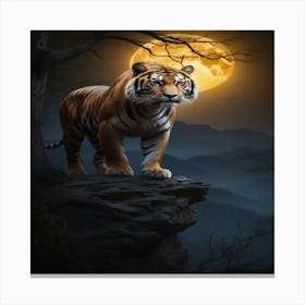 Tiger At Night Canvas Print