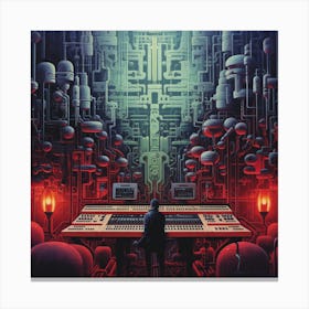 Man In Front Of A Computer Canvas Print