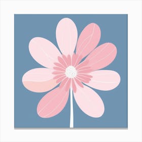 A White And Pink Flower In Minimalist Style Square Composition 350 Canvas Print