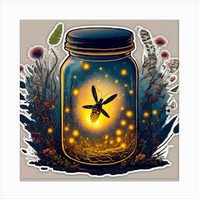 Jar Of Fireflies Canvas Print