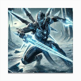 A Sci Fi Themed Scene Showcasing The Yin Ice Serpe Frostblade Combat Canvas Print