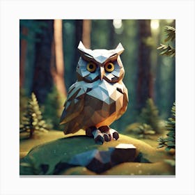 Low Poly Owl 3 Canvas Print