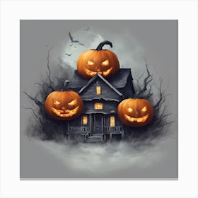 Halloween Haunted House 1 Canvas Print