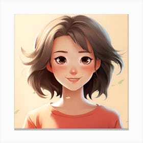 Portrait Of A Girl Anime Canvas Print
