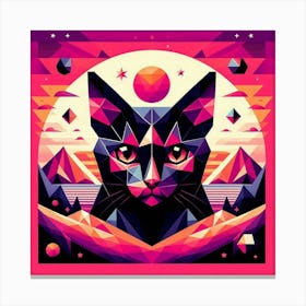 Jinx Low Poly Cat Canvas Print