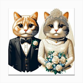 Wedding Cats V2 Canvas Print