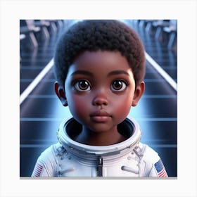 Black Boy In Spacesuit Canvas Print