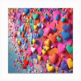 Little Hearts Of Exploding Color Pa Esrgan Canvas Print