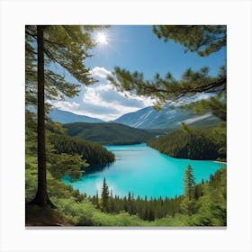 Turquoise Lake In The Mountains 2 Canvas Print