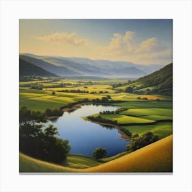 Valley By The River Canvas Print