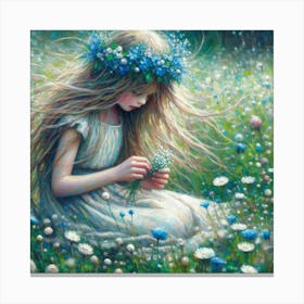 Girl In The Meadow Canvas Print