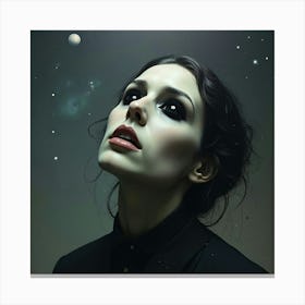 Girl In Space Canvas Print