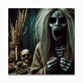 Skeleton Witch Canvas Print