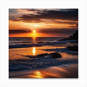 Sunset On The Beach 430 Canvas Print