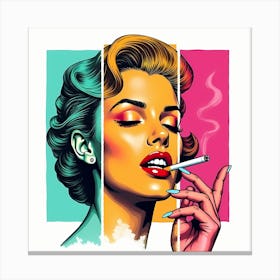 Pop Girl Smoking Cigarette Canvas Print