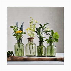 Vases Of Flowers Canvas Print