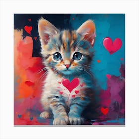 Valentine Kitten Canvas Print