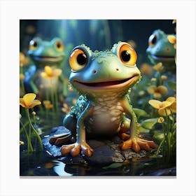 Frogs In The Forest Canvas Print