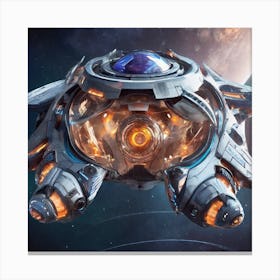 Spaceship In Space 10 Canvas Print