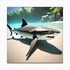 Shark On The Beach 1 Canvas Print