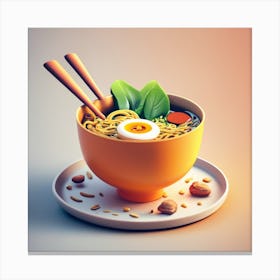 Asian Noodle Soup Canvas Print