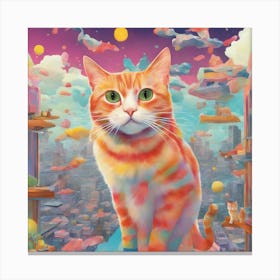 Cat In The City 4 Canvas Print