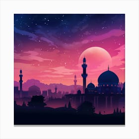 Islamic City At Night 1 Canvas Print